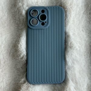 🆕 iPhone 15 Pro Max Blue Textured Soft Phone Case!
